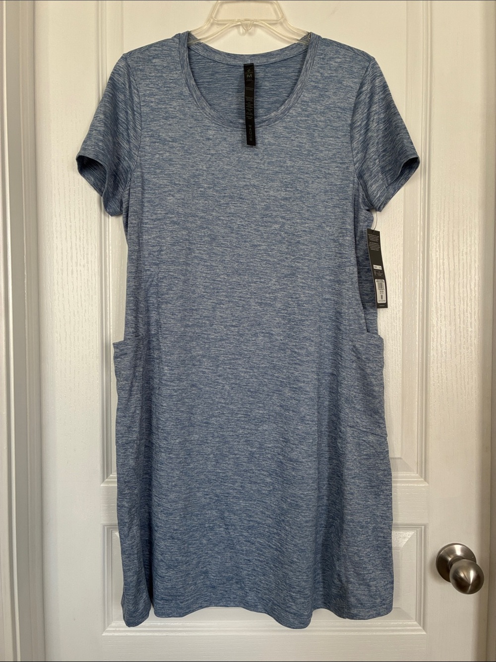 Skechers Light Heather Blue Short Sleeve Athletic Dress with Pockets